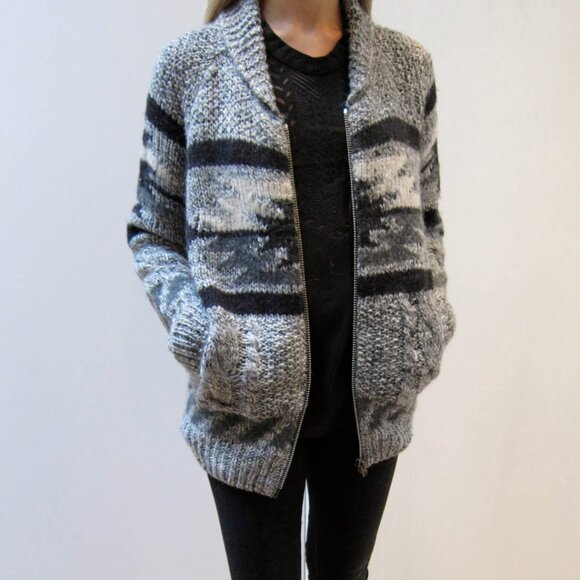 Isabel Marant Etoile Zip Front Cardigan in Grey, size 36 (fits a XS/S) - Picture 1 of 6